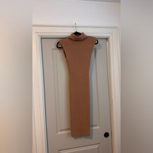 Lola Tan Sleeveless Midi Dress